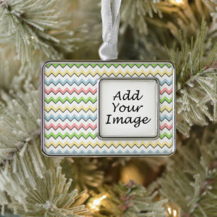 Pastel Chevron-Drop Shadow by Shirley Taylor Silver Plated Framed Ornament