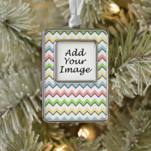 Pastel Chevron-Drop Shadow by Shirley Taylor Silver Plated Framed Ornament