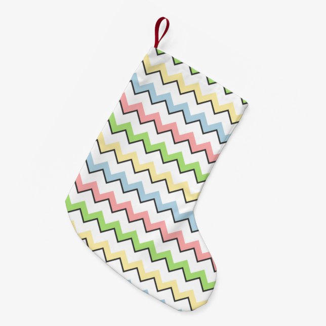 Pastel Chevron-Drop Shadow by Shirley Taylor Small Christmas Stocking (Front (Hanging))