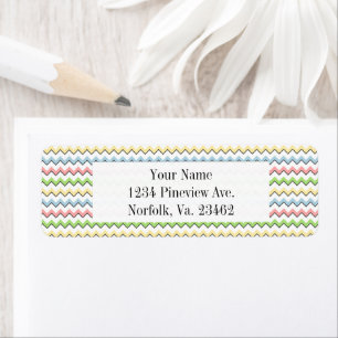 Pastel Chevron-Drop Shadow Return Address Label