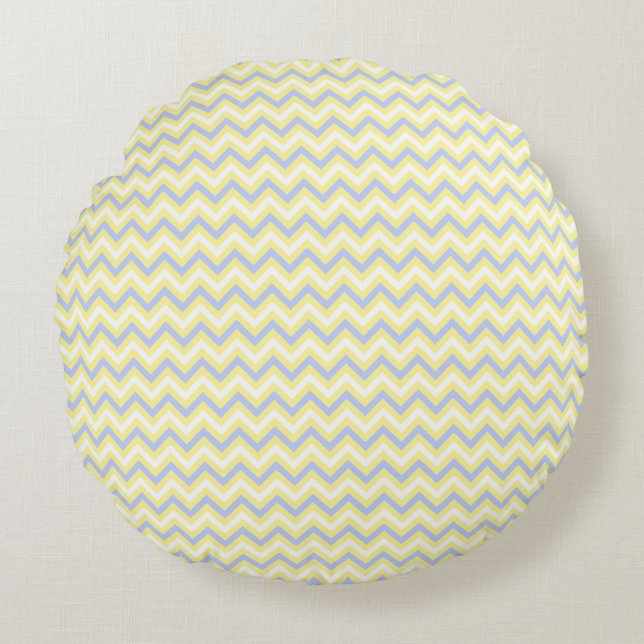 Pastel Chevron Pattern Round Cushion (Front)