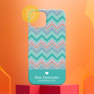 Pastel Chevron Pattern with name - designer iPhone 16 Plus Case