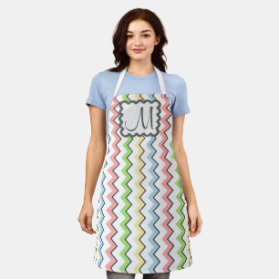 Pastel Chevron with Monogram by Shirley Taylor Apron