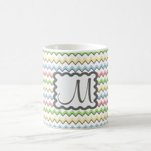Pastel Chevron with Monogram by Shirley Taylor Coffee Mug