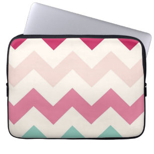 Pastel chevron zigzag stripes zig zag pattern chic laptop sleeve