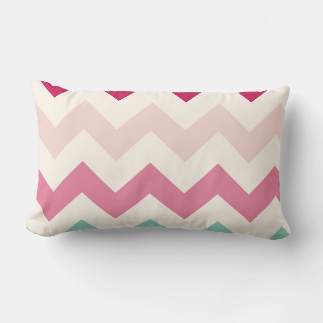 Pastel chevron zigzag stripes zig zag pattern chic lumbar cushion (Front)
