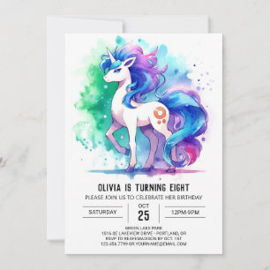 Pastel Children Horse Birthday Invitation