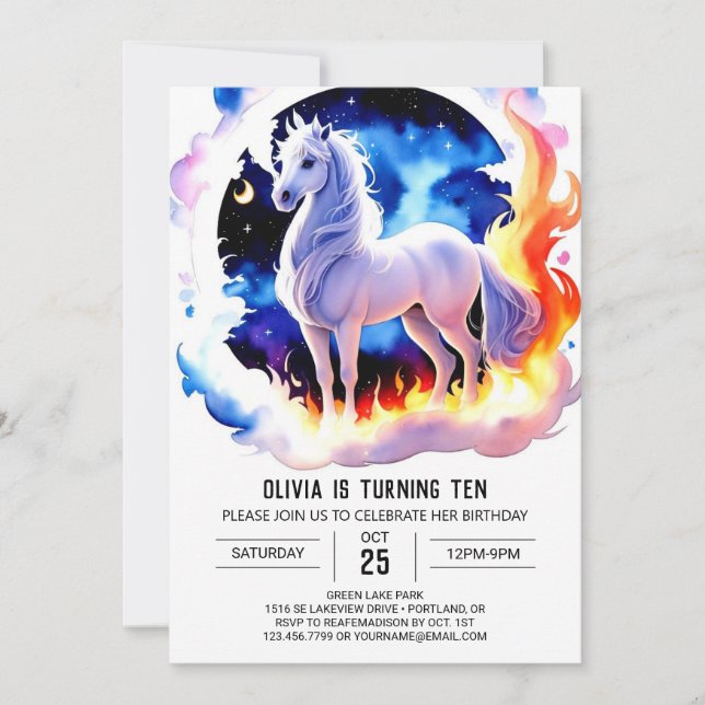 Pastel Children's Pony Birthday Invitation (Front)
