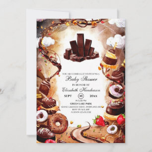 Pastel Chocolate Baby Shower Invitation