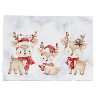 Pastel Christian Christmas Reindeer Gift Bag