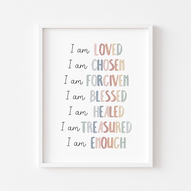 Pastel Christian kids affirmation poster (Creator Uploaded)