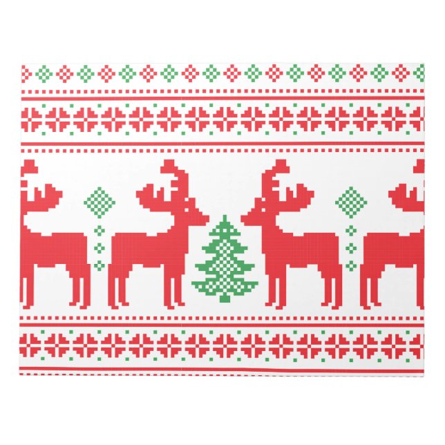 Pastel Christmas Aesthetic Pattern- Holiday Vibes Notepad (Front)