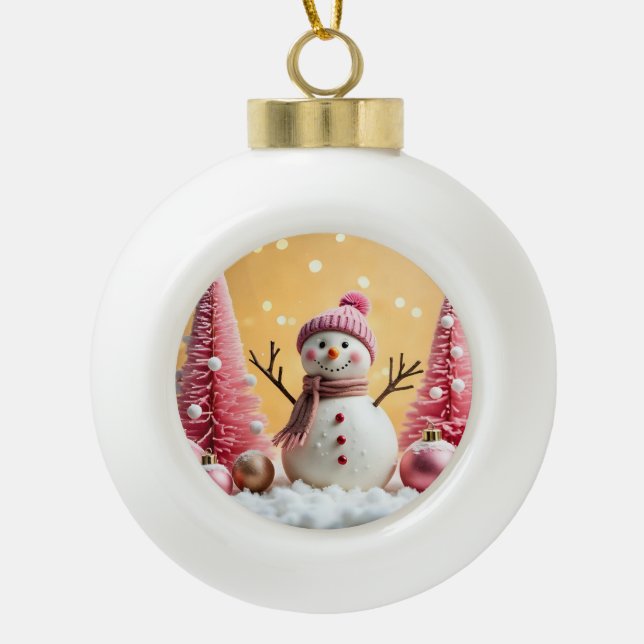 Pastel Christmas - Ceramic Ball Ornament (Front)