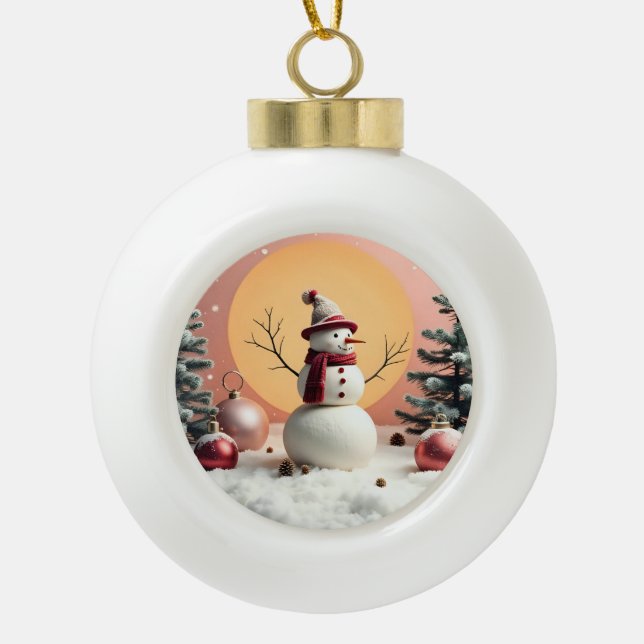 Pastel Christmas - Ceramic Ball Ornament (Front)