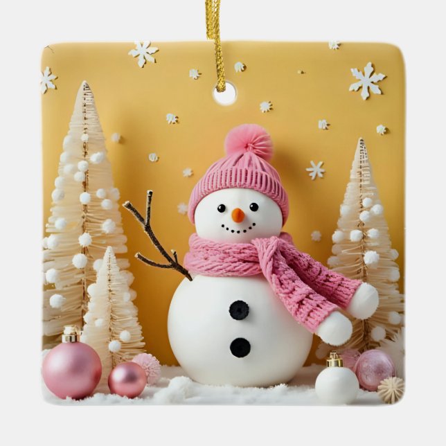 Pastel Christmas - Ceramic Ornament (Front)