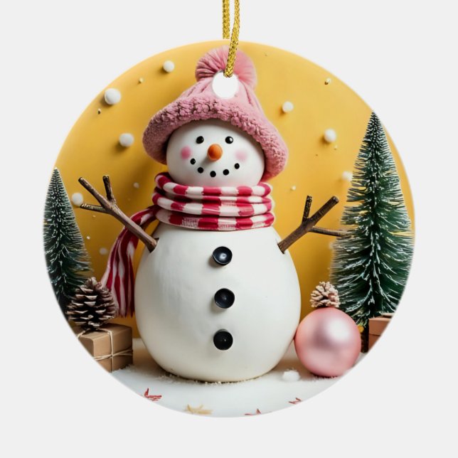 Pastel Christmas - Ceramic Ornament  (Front)