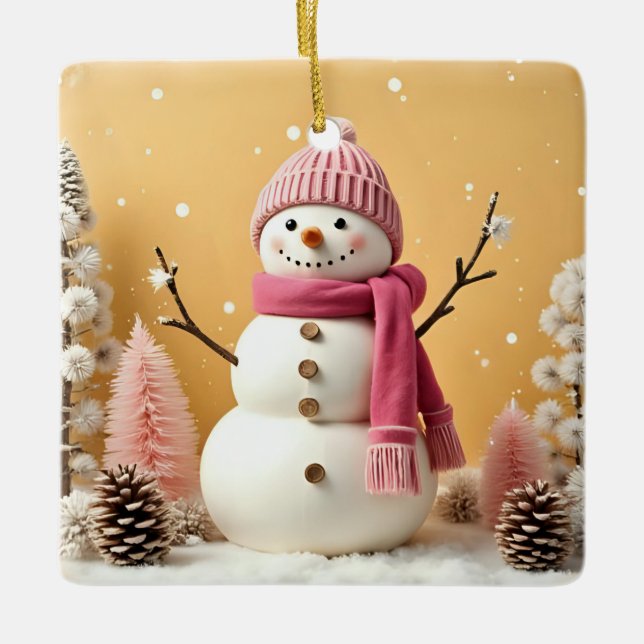 Pastel Christmas - Ceramic Ornament (Front)