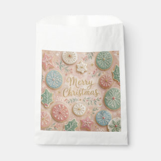 Pastel Christmas Cookies Merry Christmas Snowflake Favour Bag
