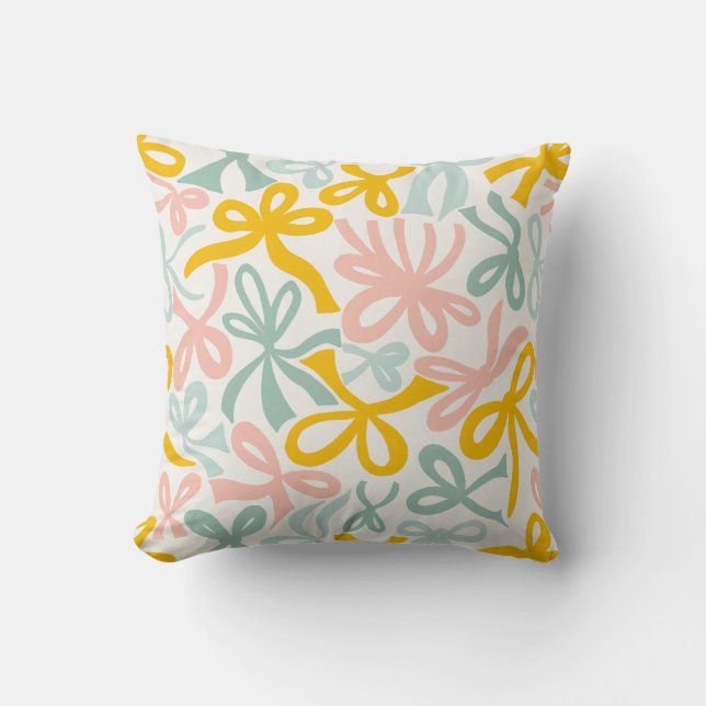 Pastel Christmas Coquette ribbons and bows  Cushion (Front)