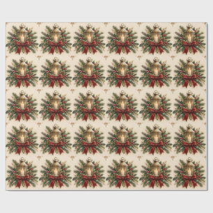 Pastel Christmas Greeting, Cosy Candle, Ribbon Wrapping Paper