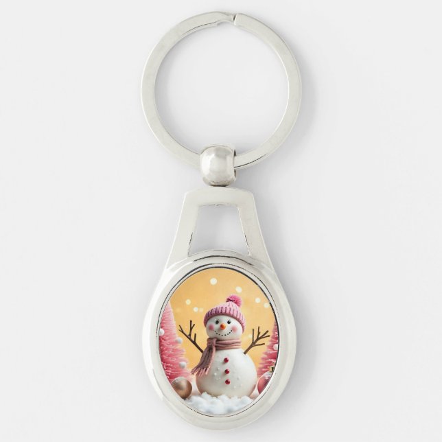 Pastel Christmas - Metal Keychain (Front)