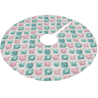 Pastel Christmas Ornaments Brushed Polyester Tree Skirt