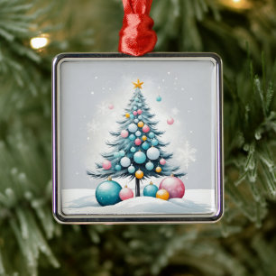 Pastel Christmas Oversized Blue Pink Ornaments