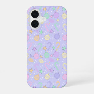 Pastel Christmas Pattern iPhone 16 Case