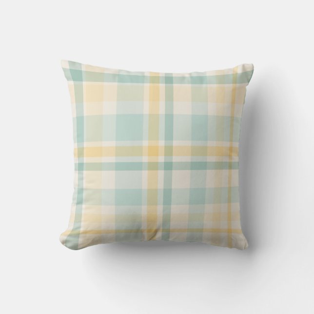Pastel Christmas Plaid three Cushion (Front)