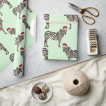 Pastel Christmas Safari Animals Mint Zebra Wrapping Paper<br><div class="desc">This pastel Christmas safari animals with zebras,  wrapping paper will give your presents & gifts a nice colourful pastel look.  There are three different patterns,  which match perfectly. Check out our other Christmas supplies for more matching items.</div>