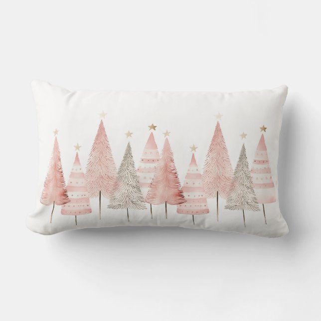 Pastel Christmas Throw Pillow (Front)