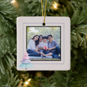 Pastel Christmas Tree Ceramic Ornament