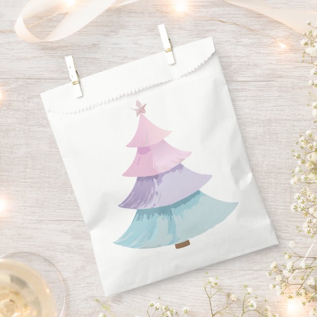 Pastel Christmas Tree Favour Bag (Clipped)