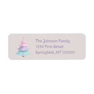 Pastel Christmas Tree Return Address Label