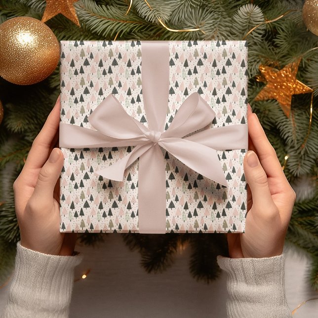 Pastel Christmas Trees Wrapping Paper (Creator Uploaded)