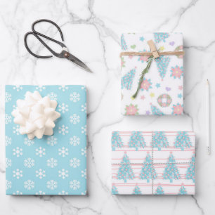 Pastel Christmas Wrapping Paper Sheet