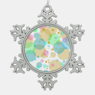 Pastel Circles Abstract Modern Design Snowflake Pewter Christmas Ornament