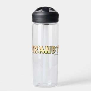 Pastel citrus colours sparkle topography souvenir water bottle