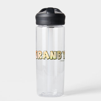 Pastel citrus colours sparkle topography souvenir water bottle