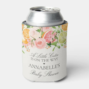 Pastel Citrus Floral Cutie Baby Shower Favour Can Cooler