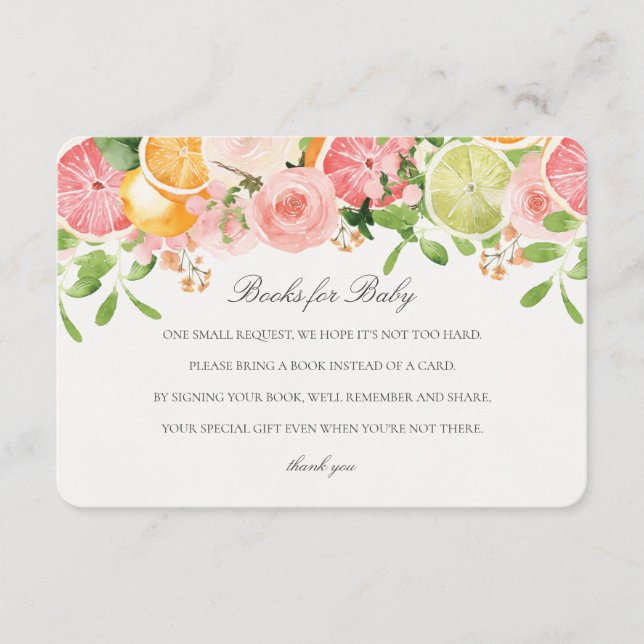 Pastel Citrus Floral Cutie Books for Baby Insert (Front)