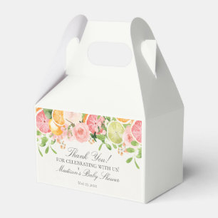Pastel Citrus Floral Little Cutie Baby Shower Favour Box