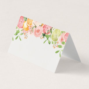 Pastel Citrus Floral Little Cutie Place Card