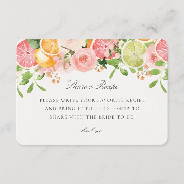 Pastel Citrus Floral Share a Recipe Insert (Front)