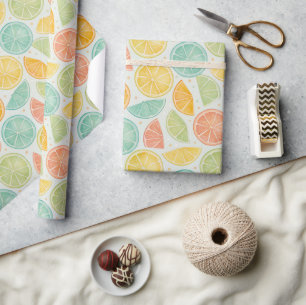 Pastel Citrus Polka Dot Gift Wrap
