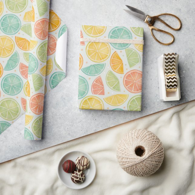 Pastel Citrus Polka Dot Gift Wrap (Crafts)