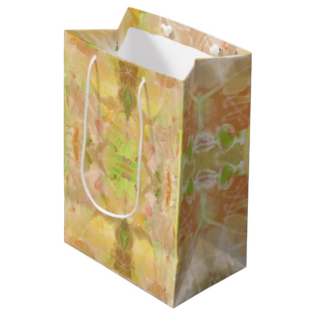 Pastel Citrus Watercolor Designer Print Pattern Medium Gift Bag (Front Angled)
