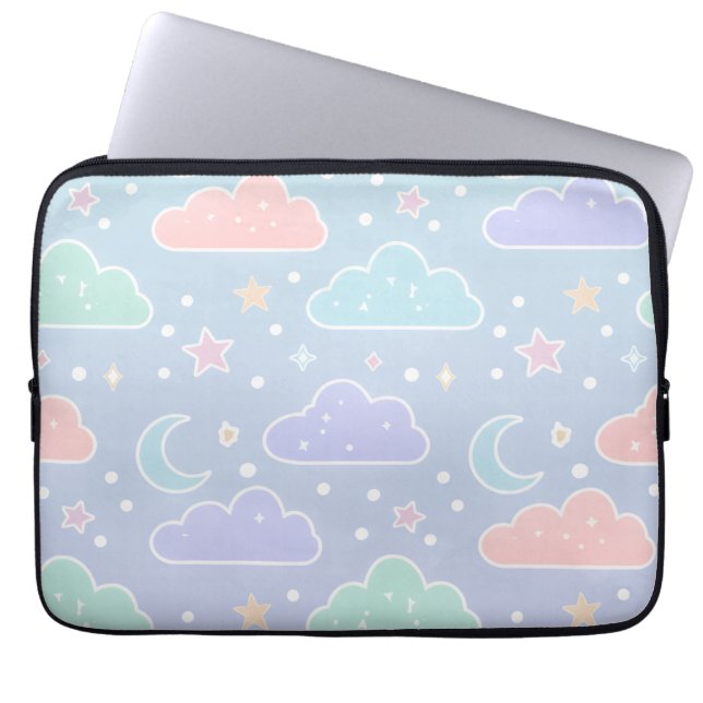 Pastel Cloud Aesthetic Laptop Sleeve (Front)