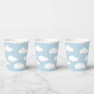 Pastel Clouds Aesthetic Baby Blue And White  Paper Cups
