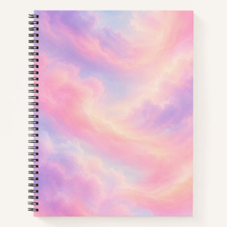 Pastel Clouds Aesthetic Dreamy Spiral Notebook